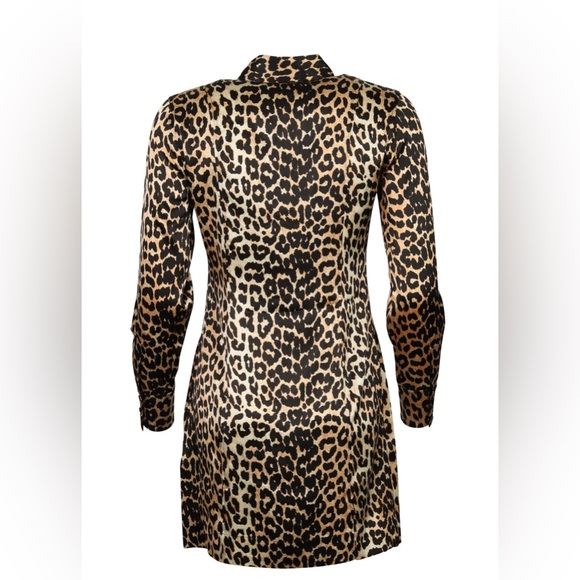 Women's Ganni Shirt Dress Leopard Print - Picture 2 of 9